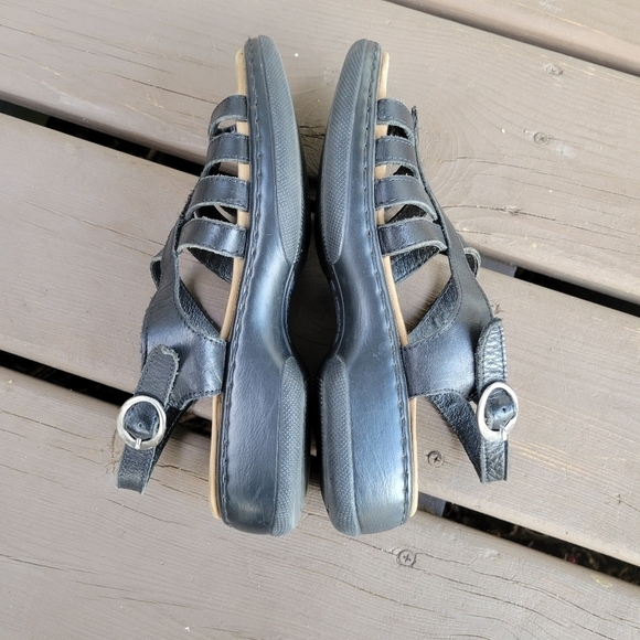 Vintage y2k Dansko Lolita Black Strappy Buckle Chunky Platform Clogs Sandals - Picture 2 of 8